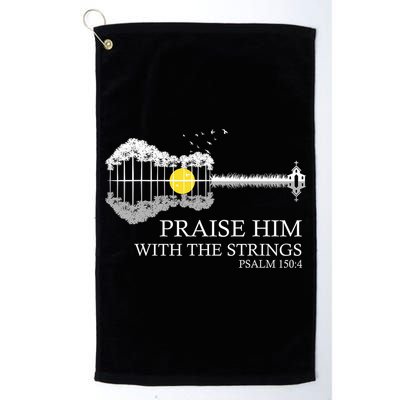 Praise Him With The Strings Christian Guitar Player Golf Towel