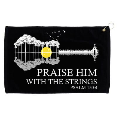 Praise Him With The Strings Christian Guitar Player Grommeted Golf Towel
