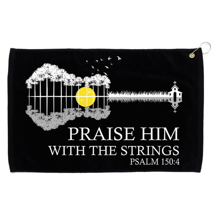 Praise Him With The Strings Christian Guitar Player Grommeted Golf Towel