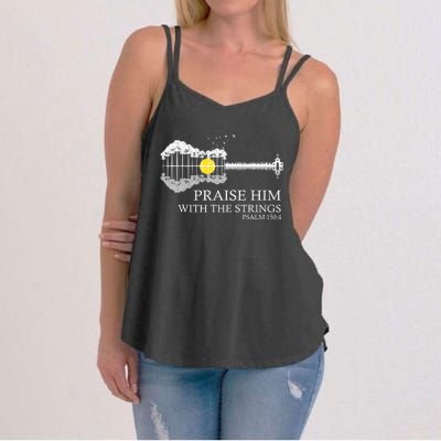 Praise Him With The Strings Christian Guitar Player Women's Strappy Tank