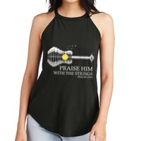 Praise Him With The Strings Christian Guitar Player Women's Perfect Tri Rocker Tank