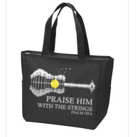 Praise Him With The Strings Christian Guitar Player Zip Tote Bag