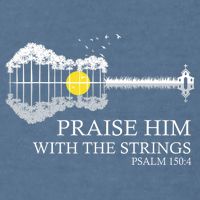 Praise Him With The Strings Christian Guitar Player Garment-Dyed Sweatshirt