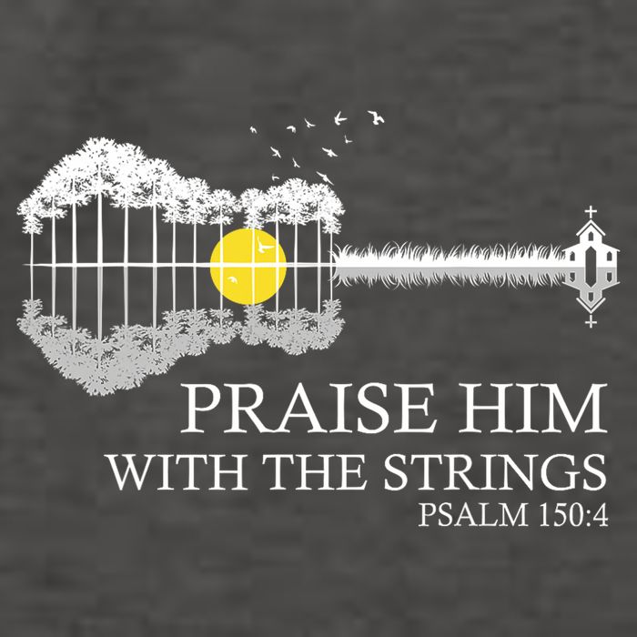 Praise Him With The Strings Christian Guitar Player Vector Backpack