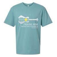 Praise Him With The Strings Christian Guitar Player Sueded Cloud Jersey T-Shirt
