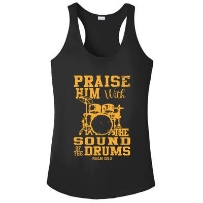 Praise Him With The Sound Of The Drums Psalm 150;3 Christian Ladies PosiCharge Competitor Racerback Tank