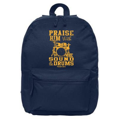 Praise Him With The Sound Of The Drums Psalm 150;3 Christian 16 in Basic Backpack