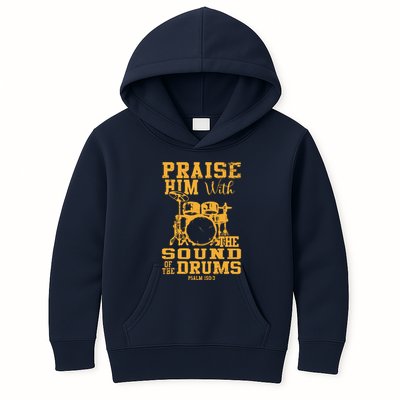 Praise Him With The Sound Of The Drums Psalm 150;3 Christian Kids Hoodie