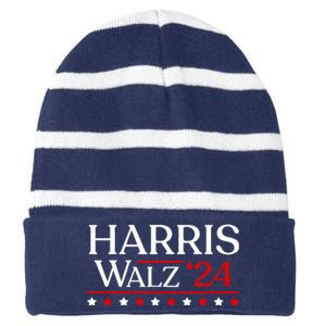 President Harris Walz 2024 Election Tim Kmala Striped Beanie with Solid Band