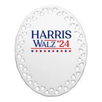 President Harris Walz 2024 Election Tim Kmala Ceramic Oval Ornament