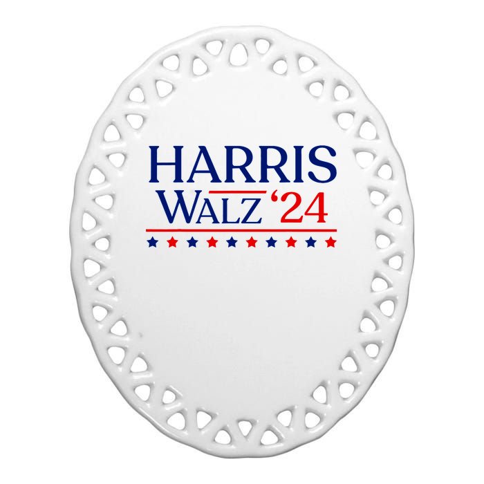 President Harris Walz 2024 Election Tim Kmala Ceramic Oval Ornament