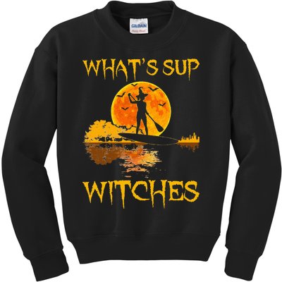 PADDLEBOARD Halloween What's Sup Witches Sup Funny Kids Sweatshirt