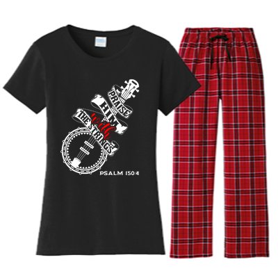 Praise Him With The Strings Women's Flannel Pajama Set