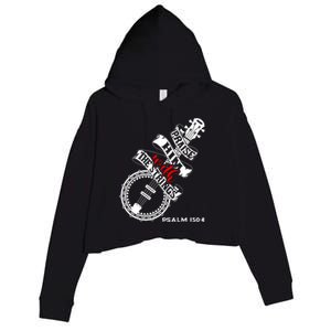 Praise Him With The Strings Crop Fleece Hoodie