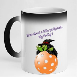 Pickleball Halloween Witch | Fun Pickleball | Great Pickleball 11oz Black Color Changing Mug