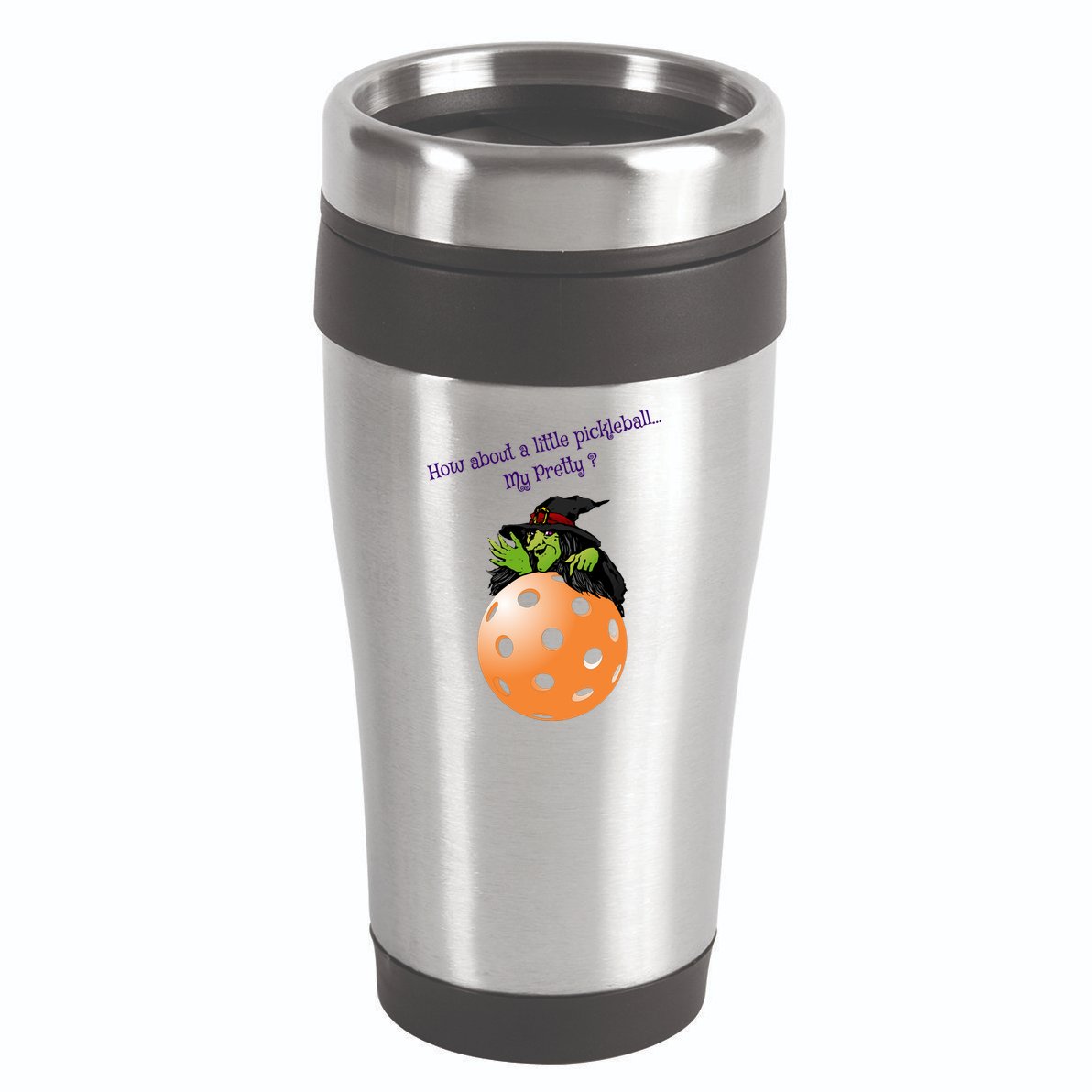 Pickleball Halloween Witch | Fun Pickleball | Great Pickleball 16oz Travel Tumbler