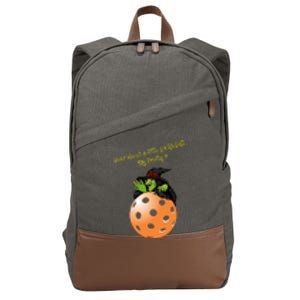 Pickleball Halloween Witch | Fun Pickleball | Great Pickleball Cotton Canvas Backpack