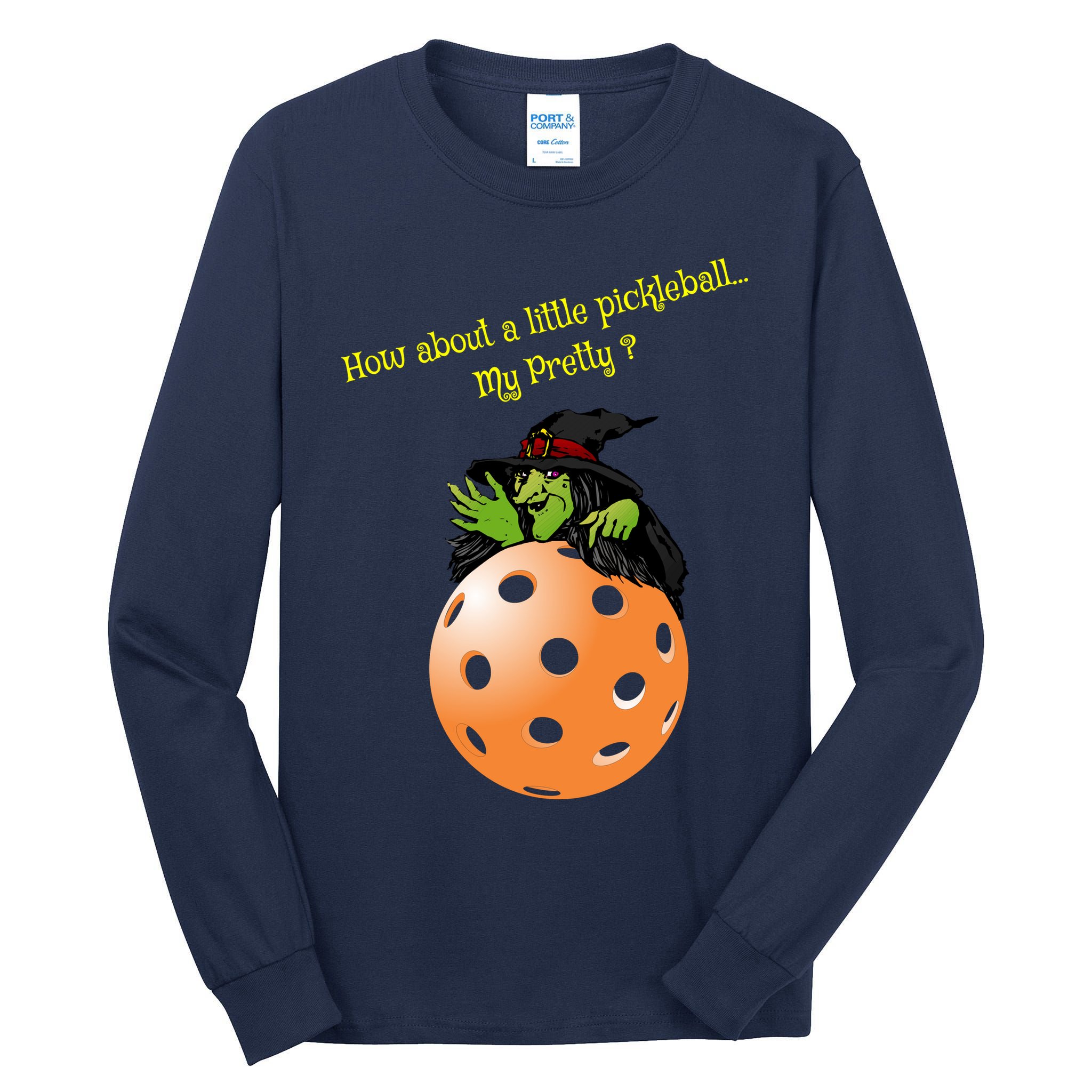 Pickleball Halloween Witch | Fun Pickleball | Great Pickleball Tall Long Sleeve T-Shirt