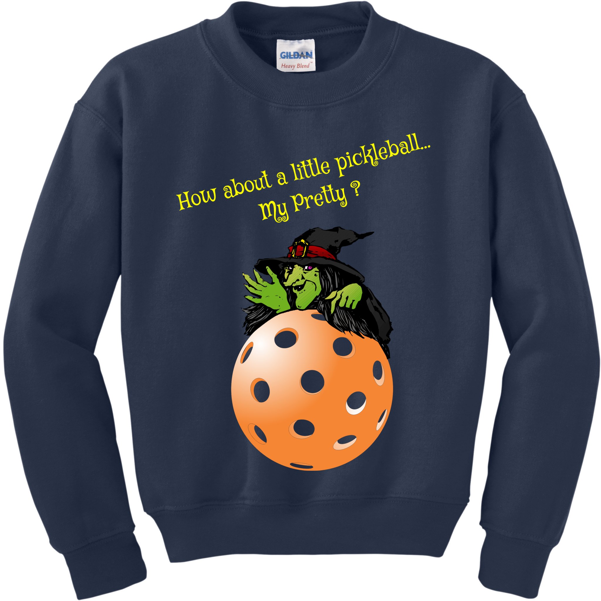 Pickleball Halloween Witch | Fun Pickleball | Great Pickleball Kids Sweatshirt
