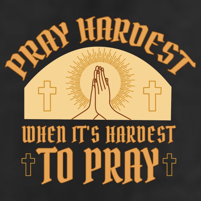 Pray Hardest When It's Hardest To Pray Crop Fleece Hoodie