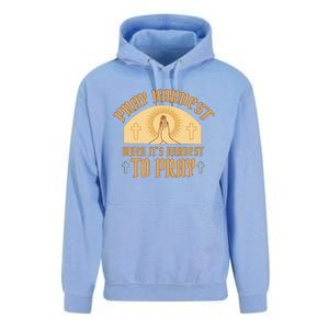 Pray Hardest When It's Hardest To Pray Unisex Surf Hoodie