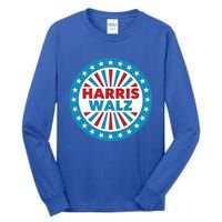 Patriotic Harris Walz Button Style Cool Gift Tall Long Sleeve T-Shirt