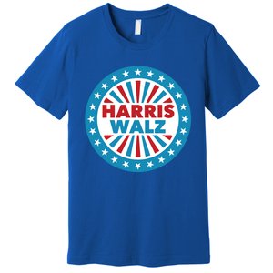 Patriotic Harris Walz Button Style Cool Gift Premium T-Shirt