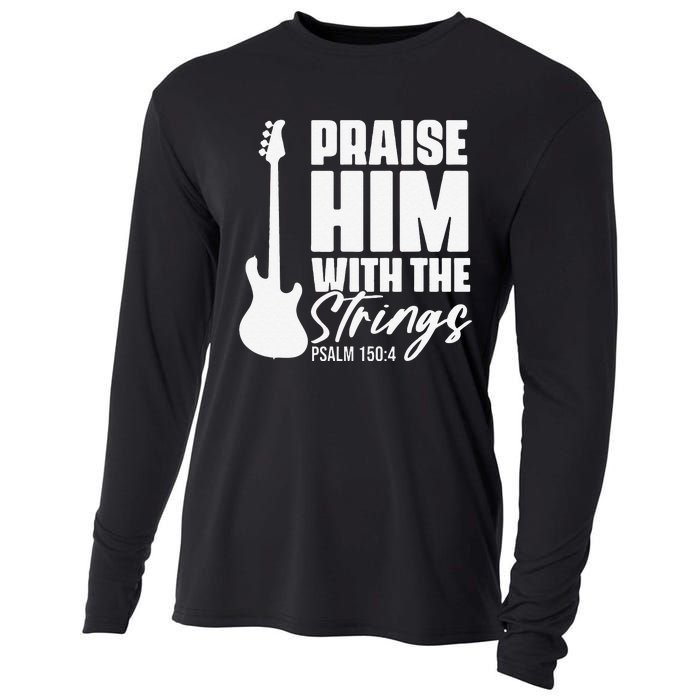 Praise Him with the Strings Christian for Guitar Player Cooling Performance Long Sleeve Crew