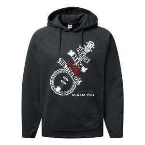 Praise Him With The Strings Banjo Player Bluegrass Performance Fleece Hoodie