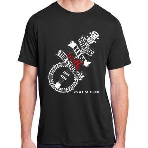 Praise Him With The Strings Banjo Player Bluegrass Adult ChromaSoft Performance T-Shirt