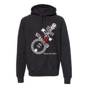 Praise Him With The Strings Banjo Player Bluegrass Premium Hoodie