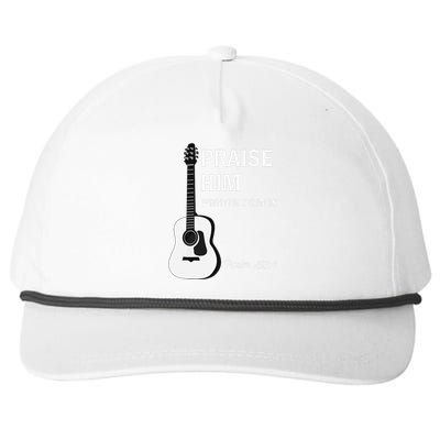 Praise Him With Strings Christian Guitar Psalm 1504 Snapback Five-Panel Rope Hat