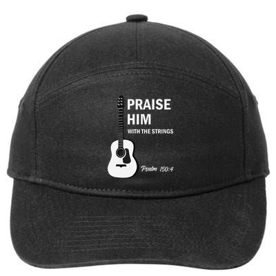 Praise Him With Strings Christian Guitar Psalm 1504 7-Panel Snapback Hat