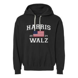 President Harris Walz 2024 Kamala Harris Tim Walz Vote Garment-Dyed Fleece Hoodie