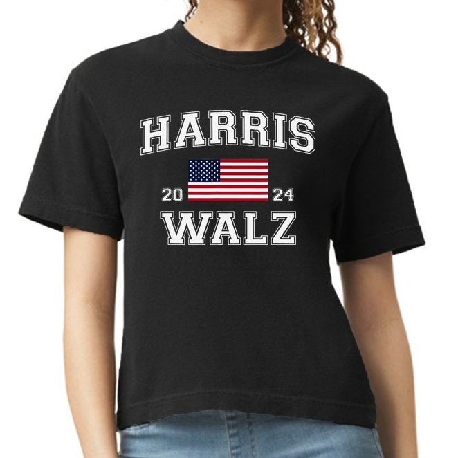 President Harris Walz 2024 Kamala Harris Tim Walz Vote Comfort Colors Boxy T-Shirt