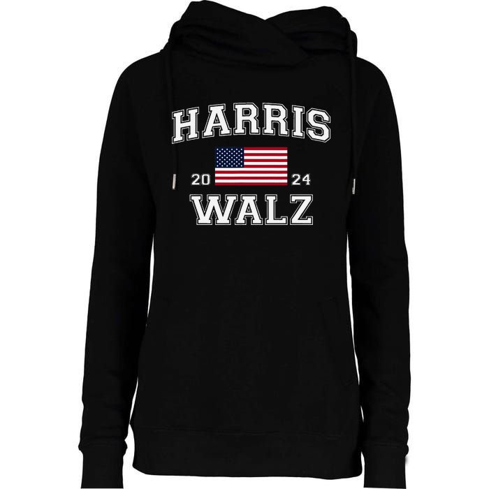 President Harris Walz 2024 Kamala Harris Tim Walz Vote Womens Funnel Neck Pullover Hood