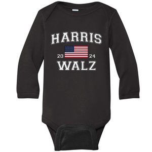 President Harris Walz 2024 Kamala Harris Tim Walz Vote Baby Long Sleeve Bodysuit