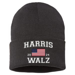 President Harris Walz 2024 Kamala Harris Tim Walz Vote Sustainable Knit Beanie