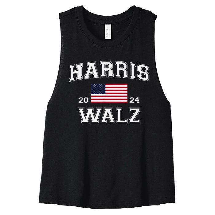 President Harris Walz 2024 Kamala Harris Tim Walz Vote Women's Racerback Cropped Tank