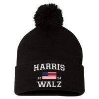 President Harris Walz 2024 Kamala Harris Tim Walz Vote Pom Pom 12in Knit Beanie