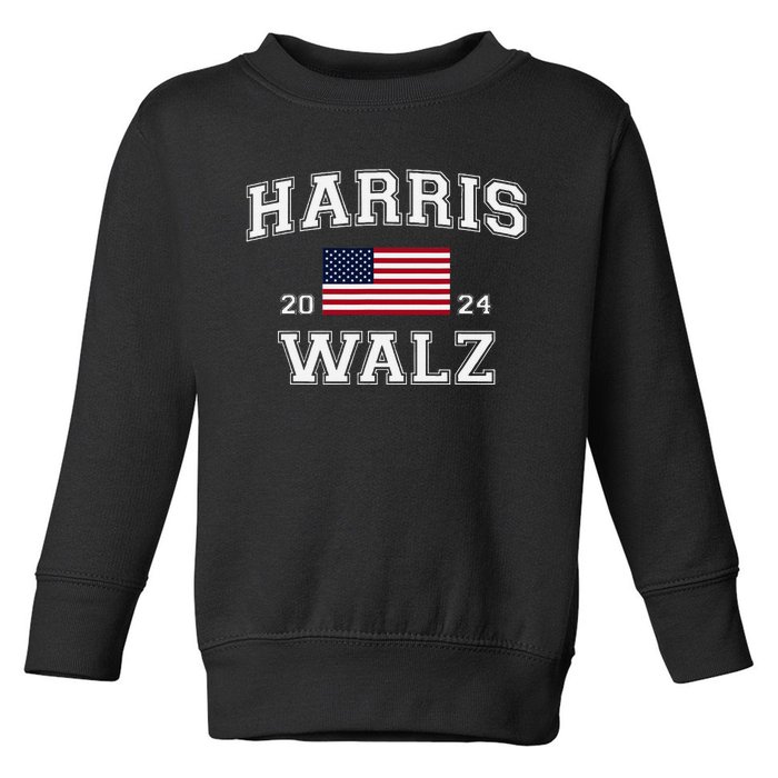 President Harris Walz 2024 Kamala Harris Tim Walz Vote Toddler Sweatshirt