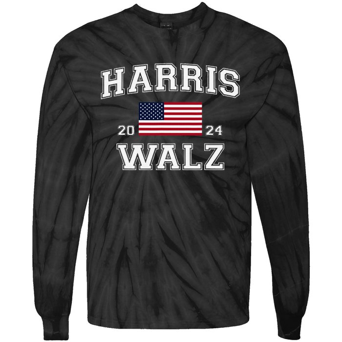 President Harris Walz 2024 Kamala Harris Tim Walz Vote Tie-Dye Long Sleeve Shirt