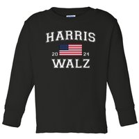 President Harris Walz 2024 Kamala Harris Tim Walz Vote Toddler Long Sleeve Shirt