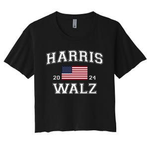 President Harris Walz 2024 Kamala Harris Tim Walz Vote Women's Crop Top Tee