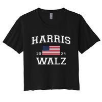 President Harris Walz 2024 Kamala Harris Tim Walz Vote Women's Crop Top Tee