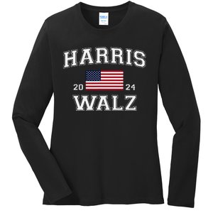 President Harris Walz 2024 Kamala Harris Tim Walz Vote Ladies Long Sleeve Shirt