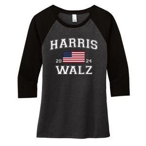 President Harris Walz 2024 Kamala Harris Tim Walz Vote Women's Tri-Blend 3/4-Sleeve Raglan Shirt