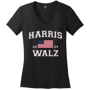 President Harris Walz 2024 Kamala Harris Tim Walz Vote Women's V-Neck T-Shirt