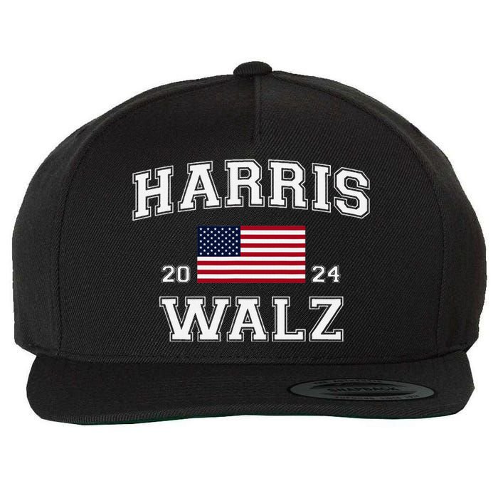 President Harris Walz 2024 Kamala Harris Tim Walz Vote Wool Snapback Cap