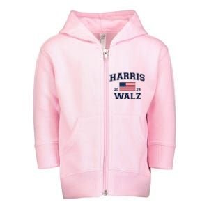 President Harris Walz 2024 Kamala Harris Tim Walz Vote Toddler Zip Fleece Hoodie